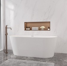 Modern Designer Back To Wall Double Ended Bath Acrylic Bathtub 1500x750mm