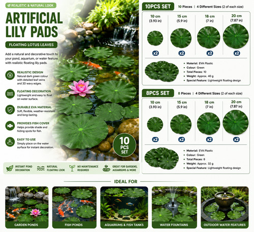 10pcs artificial lily pads - 10pcs,