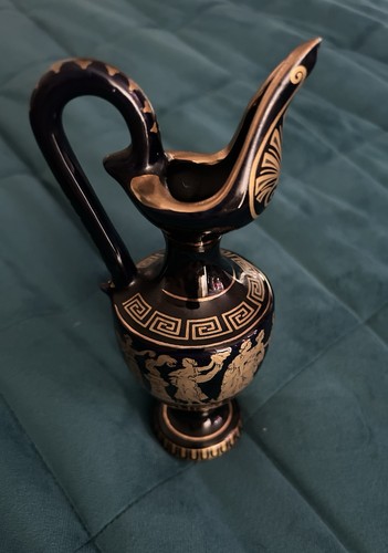 Blue gold pottery hand made - gold,