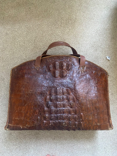 Vintage crocodile skin bag - vintage,