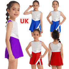 Kids Girls Cheer Leader Uniform Cheer Outfits Gymnastics Dance Dress with Shorts