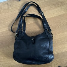 Fat Face Real Leather Black hobo bag