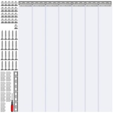Uimoso 7 PCS PVC Door Curtain 2.1 x 1 x 0.002 m Smooth Plastic Strips