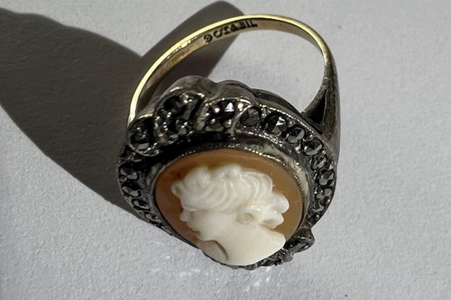 9ct gold silver - gold, marcasite