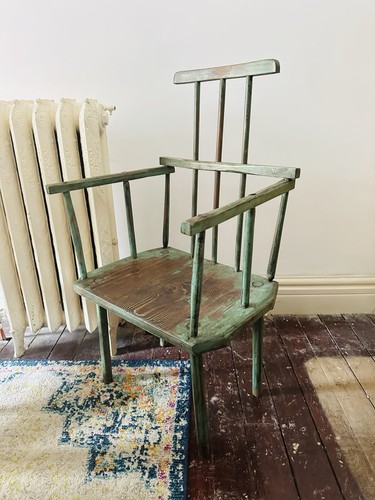 Antique stick chair - chair, green