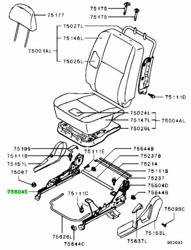 Adjuster front seat - front,