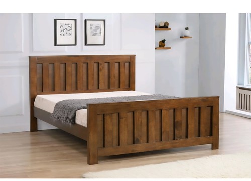Rustic oak solid wooden bed - oak,