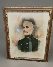 MIX MEDIA ANTIQUE MILITARY   PAINTING COLONEL WILLIAM JACKSON PERKINS QUEENS REG