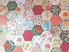 50 Vintage Laura Ashley, Liberty William Morris, cotton patchwork hexagons charm