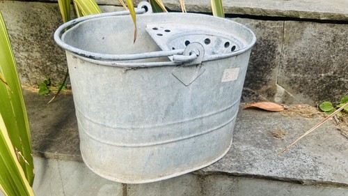 Vintage galvanised bucket - , pail