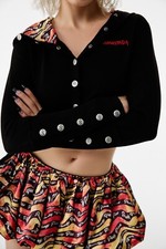 Punkyfish Night Fall Cropped Black Hoodie