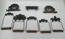 Vintage Retro old  Style Cast Iron And Wood Toilet Roll Holder 