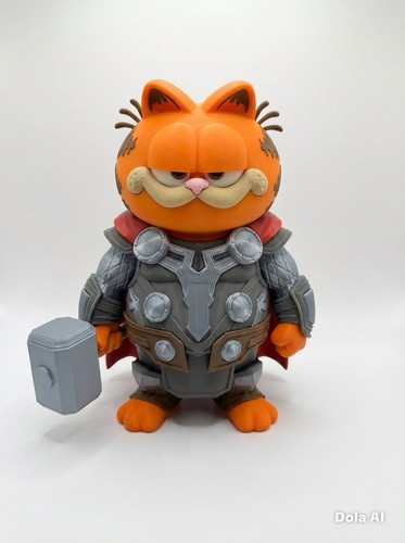 Garfield thor 3d printed - 3d,