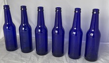 Cobalt blue beer bottles - 6,
