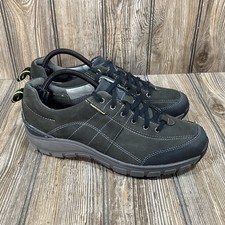 Clarks Wave Walk Womens Waterproof Black Leather Walking Shoes Sneakers US 9.5 W