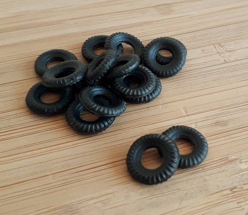 Corgi mini black treaded tyre - black,