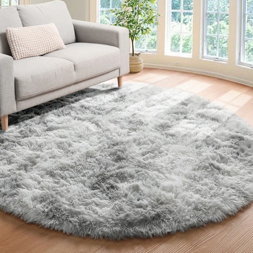 Round fluffy rugs large shaggy - fluffy,