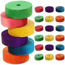 24 Pcs Colored Wooden Wheels