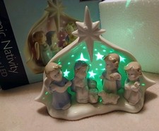 Ceramic Nativity Lights Up & Changes Colour. Christmas Decoration BNIB Rare