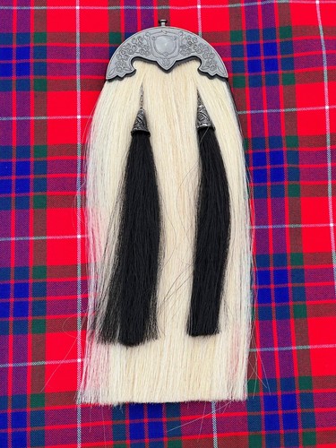 White horsehair kilt sporran - horsehair,