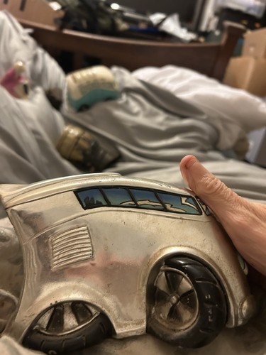 Silver coloured camper - camper, van