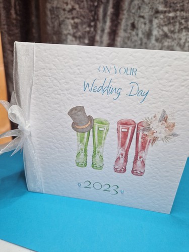 Handmade wedding cards - handmade, wellies