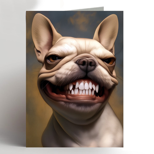 French bulldog birthday - french, card