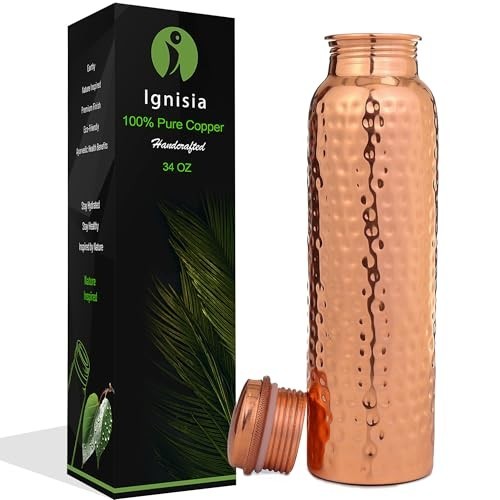 Hammered pure copper bottle - hammered,