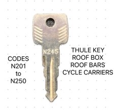 THULE KEY - Codes N201 TO N250 (NEW SERIES) Bike Rack, Roof Box, Roof Bar