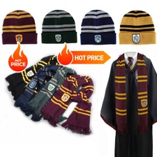 Harry Potter Beanie Hat Scarf Gryffindor Slytherin Ravenclaw Hufflepuff Cap 2025