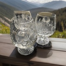 EDINBURGH CRYSTAL STAR OF EDINBURGH PATTERN  3 x LARGE BRANDY BALLOON GLASSES