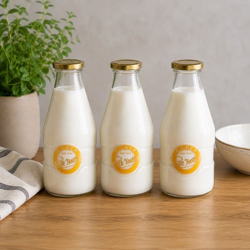 Kilner glass milk bottle - glass,