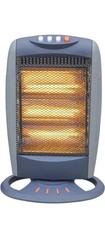 1200w Oscillating Halogen Heater Tip Over Cut-Out 3 Heat Settings Instant Heat
