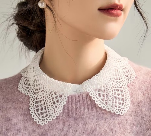 Chiffon lace shirt collar - lace,