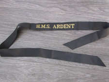 H.M.S Ardent Royal Navy Naval Cap Band Tally