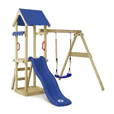 Swing set Wooden climbing frame with slide and sandpit - WICKEY TinyWave