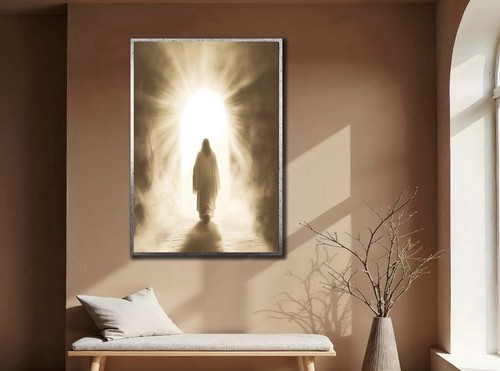 Jesus walking into light - jesus,