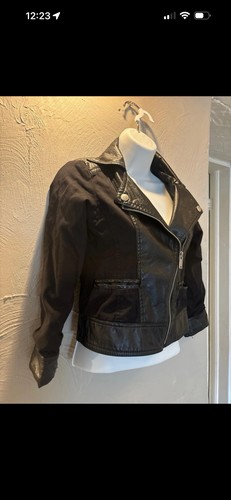 Girls faux leather biker - faux,