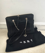 DKNY Black Handbag Patent with dust bag  Great condition !