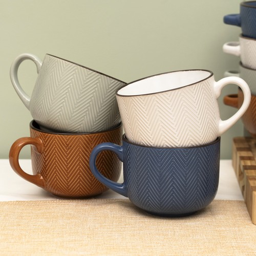 Set chevron stoneware - set, 4