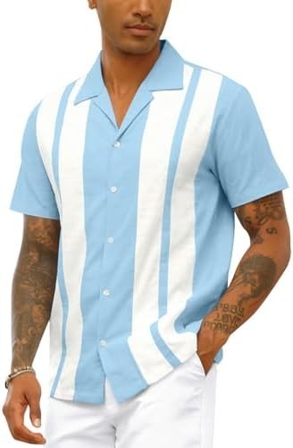 Ctu mens bowling shirt striped - mens,