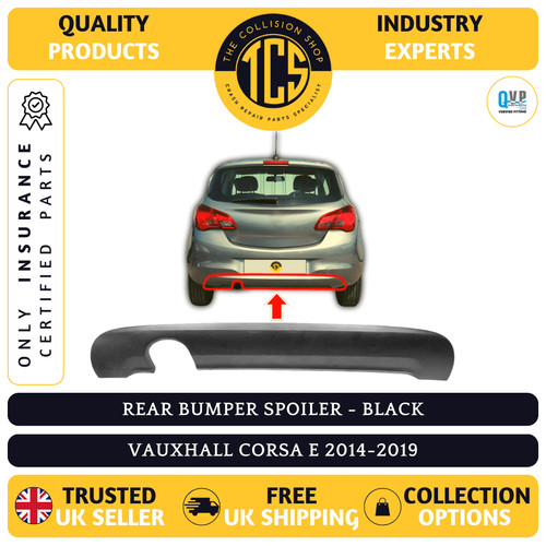 Rear bumper spoiler black - rear,