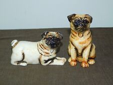 VINTAGE CERAMIC PUG DOGS SALT & PEPPER SHAKERS NEW OLD STOCK