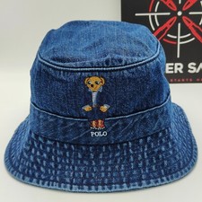 Polo Ralph Lauren Polo Bear in Denim Navy Blue Bucket Hat Size S / M New
