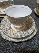 Vintage Colclough Braganza Bone China Tea Set Trio Golden Set Of 3 Pieces