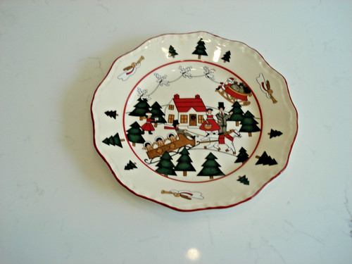 Masons christmas village plate - christmas,