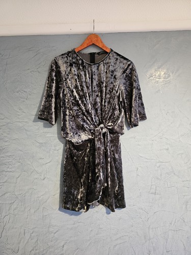 Zara new crushed velvet grey - new,