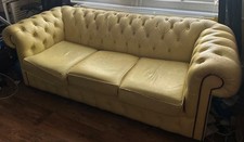 Chesterfield 3-Seater Sofa Bed Yellow 
