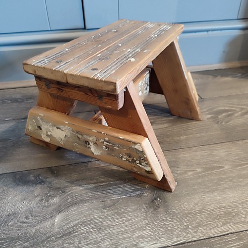 Vintage wooden step - , stool