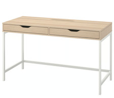 IKEA ALEX Desk, white stained/oak effect, 132x58 cm